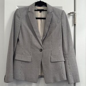 Ann Taylor Blue and White Striped Blazer